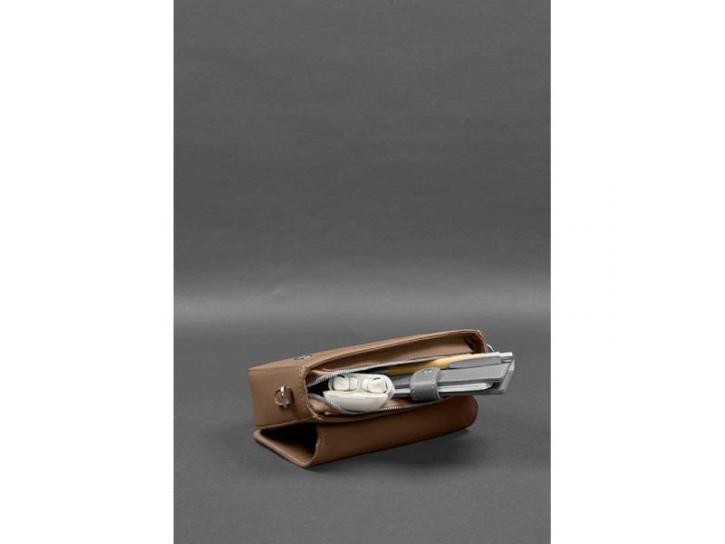 Женская кожаная сумка Mary карамель, фото 9