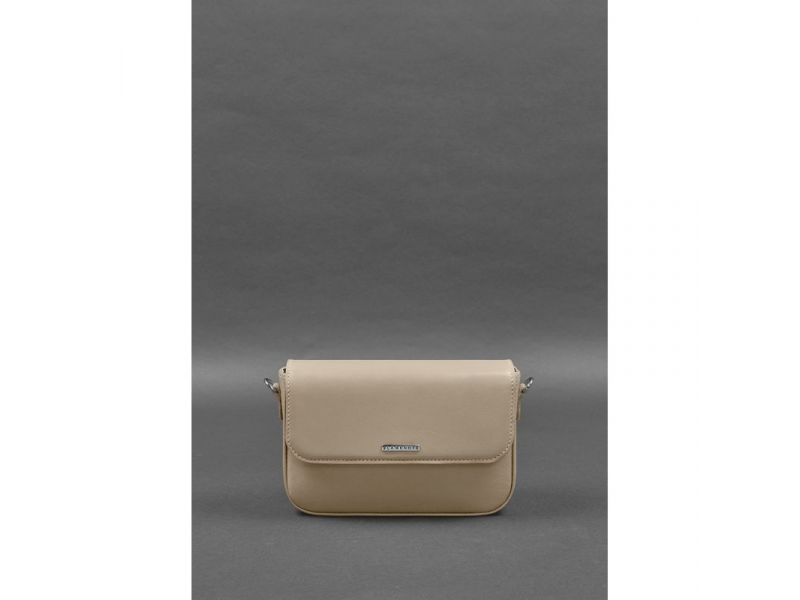 Женская кожаная сумка Mary светло-бежевая, фото 4