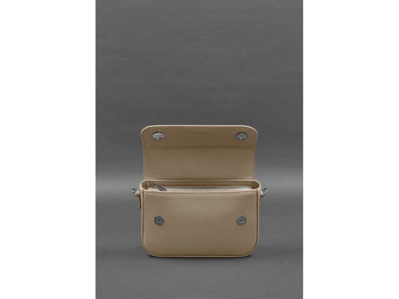 Женская кожаная сумка Mary светло-бежевая, фото 5