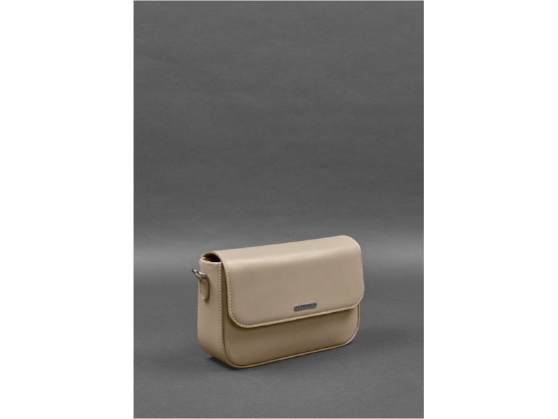 Женская кожаная сумка Mary светло-бежевая, фото 6