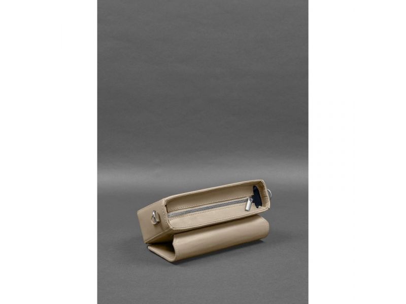 Женская кожаная сумка Mary светло-бежевая, фото 9