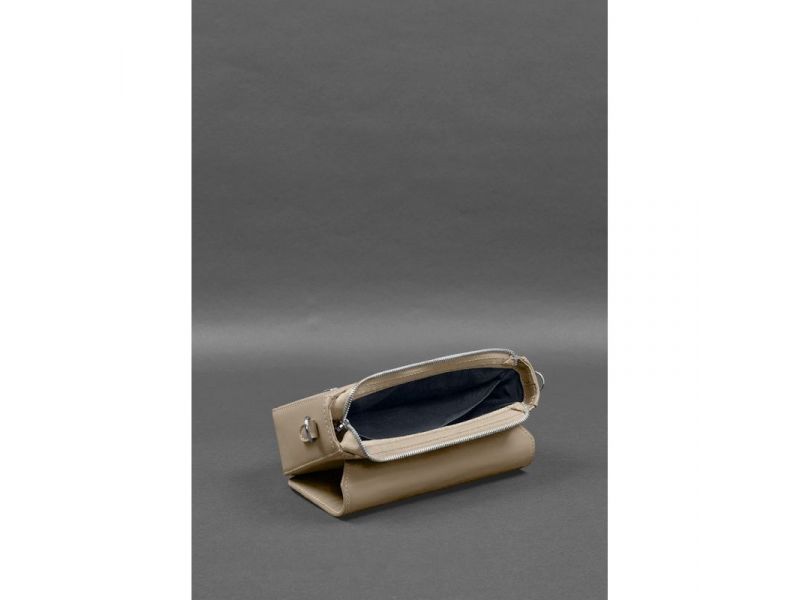 Женская кожаная сумка Mary светло-бежевая, фото 3