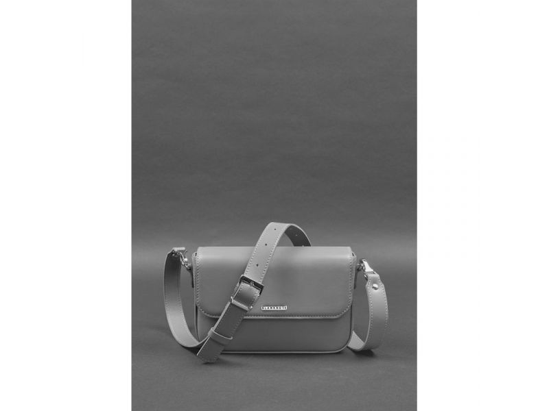 Женская кожаная сумка Mary серая, фото 2