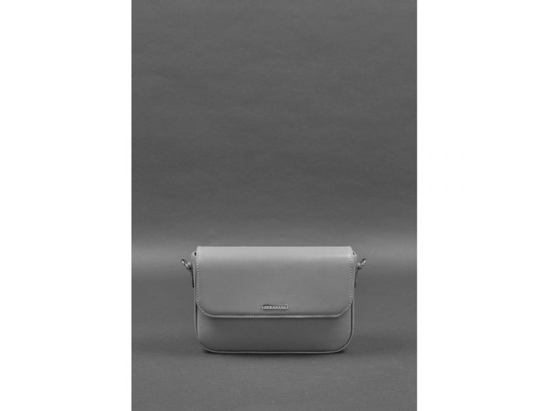 Женская кожаная сумка Mary серая, фото 4