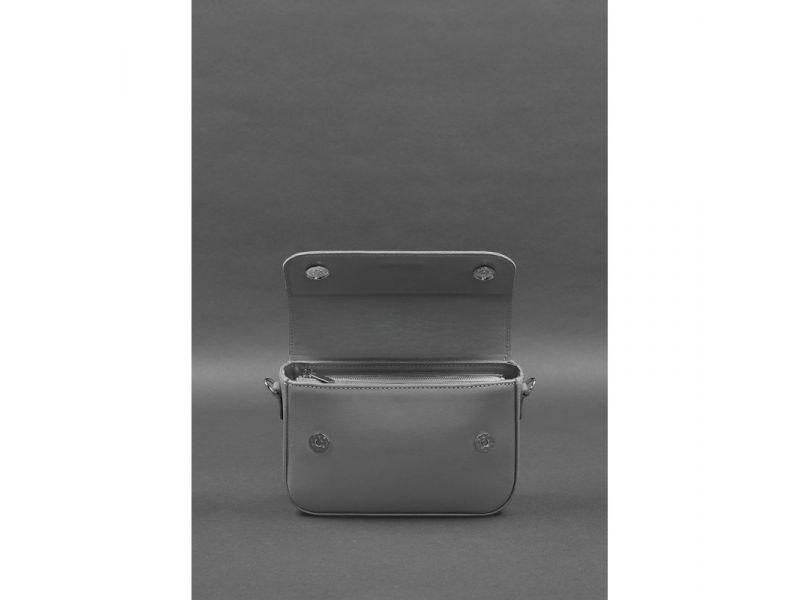 Женская кожаная сумка Mary серая, фото 5