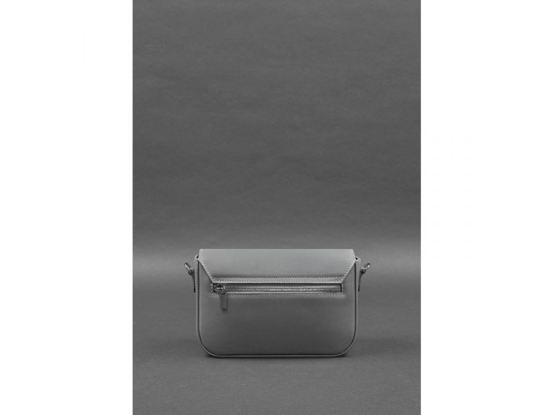 Женская кожаная сумка Mary серая, фото 7