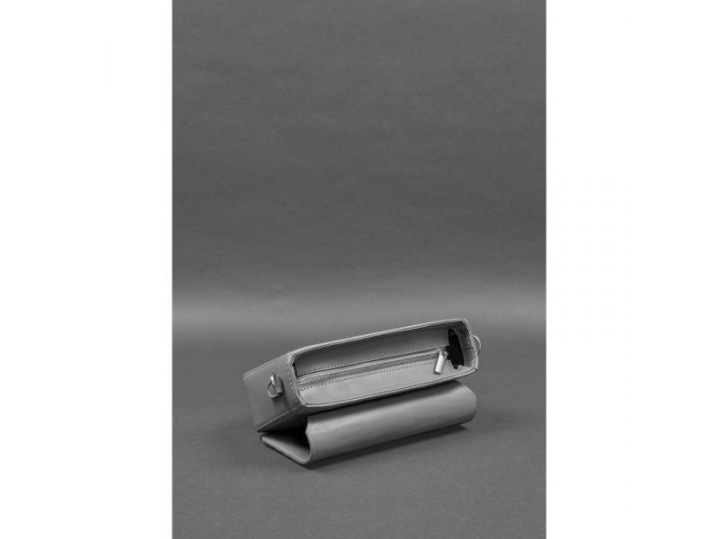 Женская кожаная сумка Mary серая, фото 9