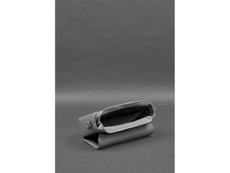 Женская кожаная сумка Mary серая, фото 3