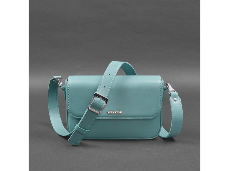 Женская кожаная сумка Mary бирюзовая, фото 10