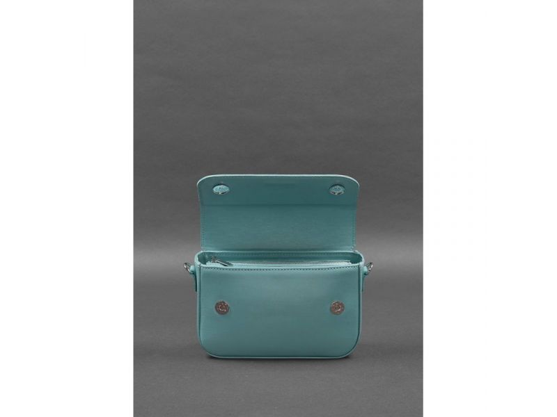 Женская кожаная сумка Mary бирюзовая, фото 4