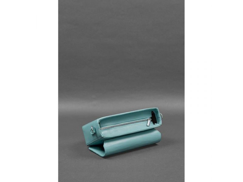 Женская кожаная сумка Mary бирюзовая, фото 8