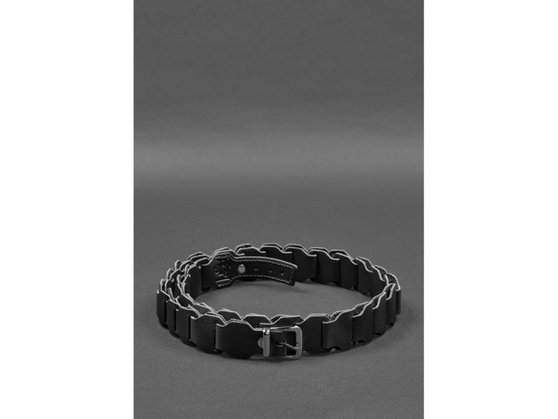 Женский кожаный бохо-ремень черный Saffiano, фото 2