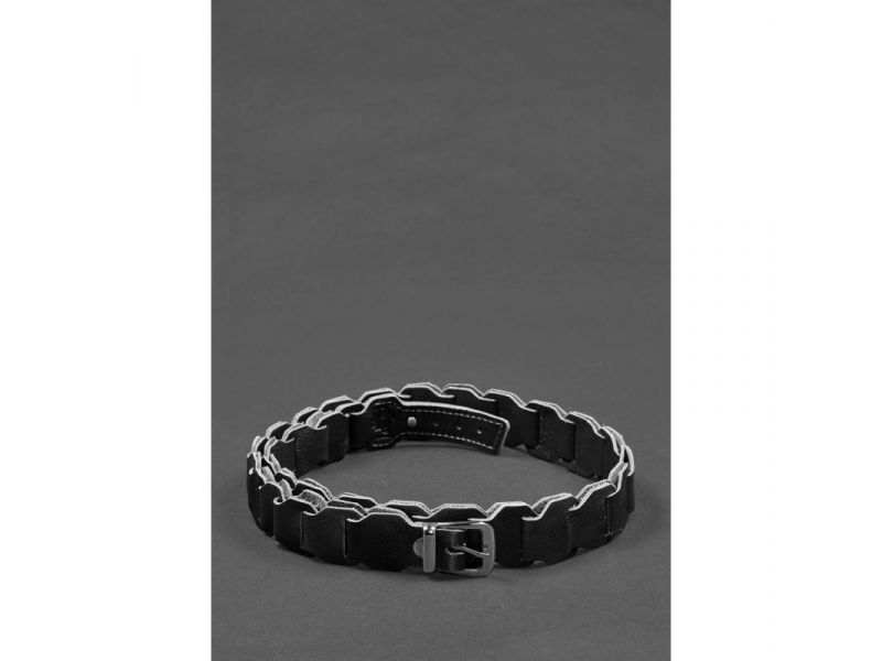 Женский кожаный бохо-ремень черный краст, фото 2