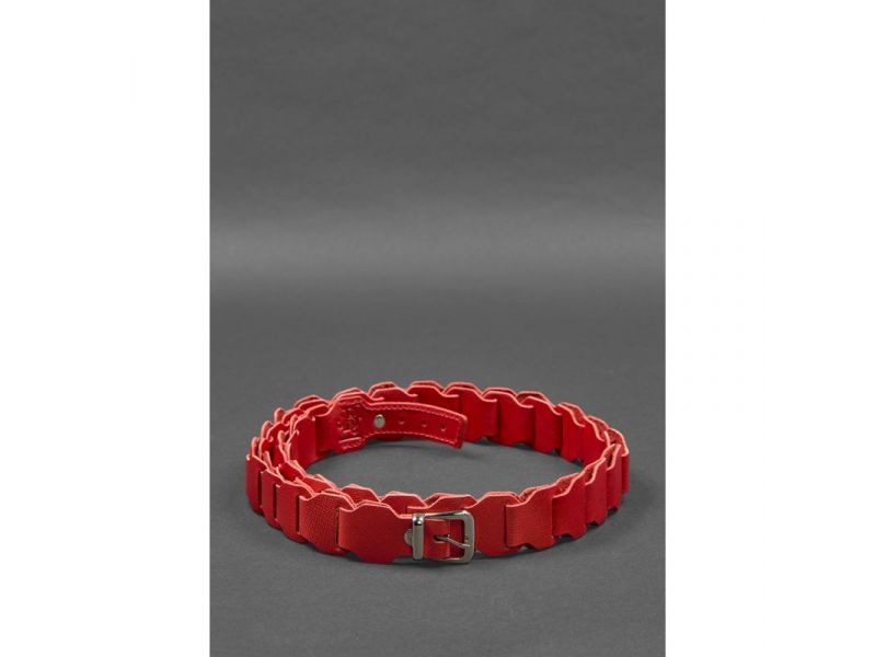 Женский кожаный бохо-ремень красный Saffiano, фото 2