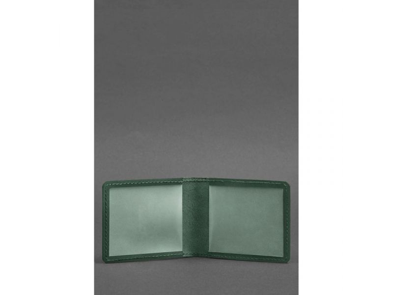 Кожаная обложка для удостоверения с гербом, зеленый Crazy Horse, фото 2