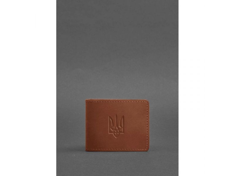 Кожаная обложка для удостоверения с гербом, светло-коричневый Crazy Horse, фото 1