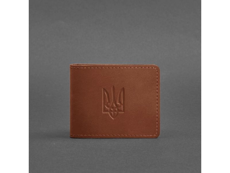 Кожаная обложка для удостоверения с гербом, светло-коричневый Crazy Horse, фото 5