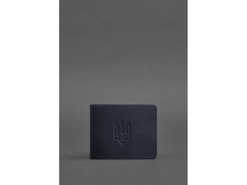 Кожаная обложка для удостоверения с гербом, синий Crazy Horse, фото 1