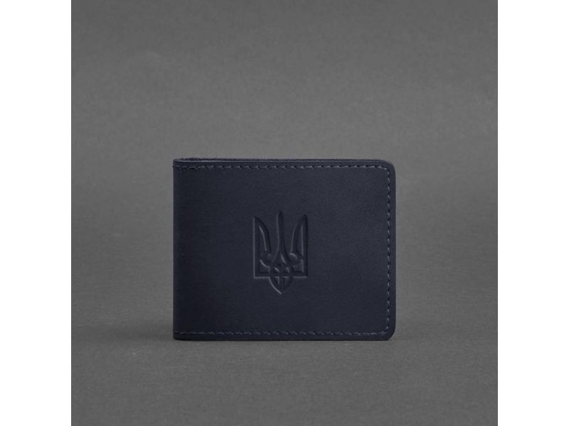 Кожаная обложка для удостоверения с гербом, синий Crazy Horse, фото 5