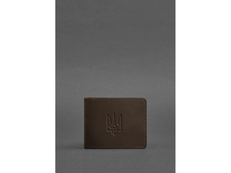 Кожаная обложка для удостоверения с гербом, темно-коричневый Crazy Horse, фото 1