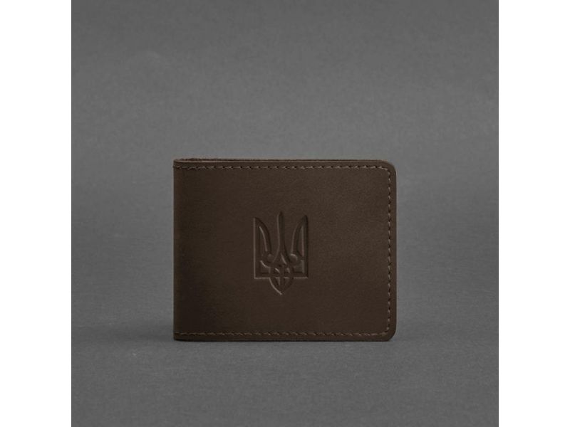 Кожаная обложка для удостоверения с гербом, темно-коричневый Crazy Horse, фото 5