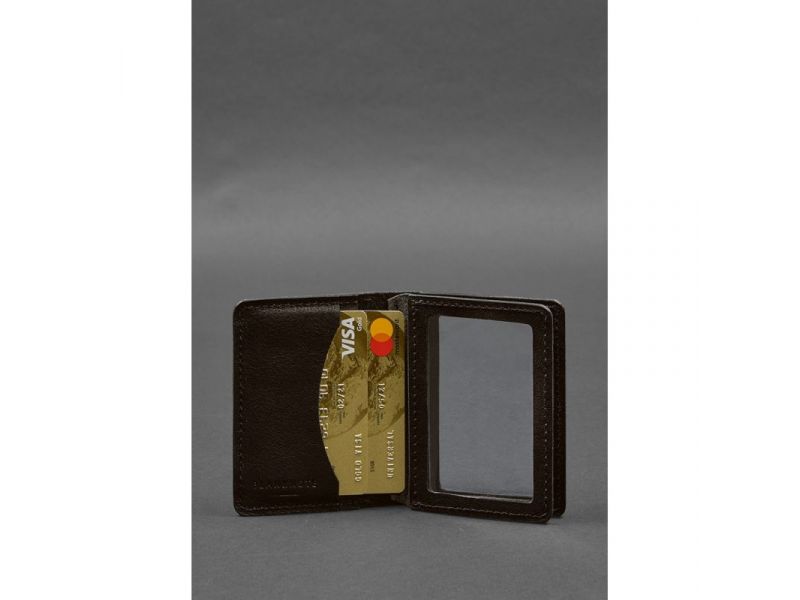 Кожаная обложка для водительского удостоверения, ID и пластиковых карт 2.0 коричневая, фото 4