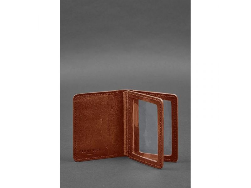 Кожаная обложка для водительского удостоверения, ID и пластиковых карт 2.0 светло-коричневая, фото 2