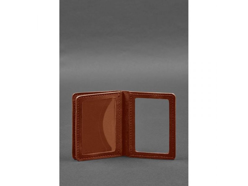 Кожаная обложка для водительского удостоверения, ID и пластиковых карт 2.0 светло-коричневая, фото 3