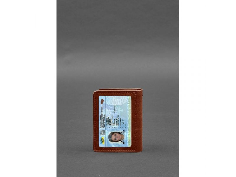 Кожаная обложка для водительского удостоверения, ID и пластиковых карт 2.0 светло-коричневая, фото 7