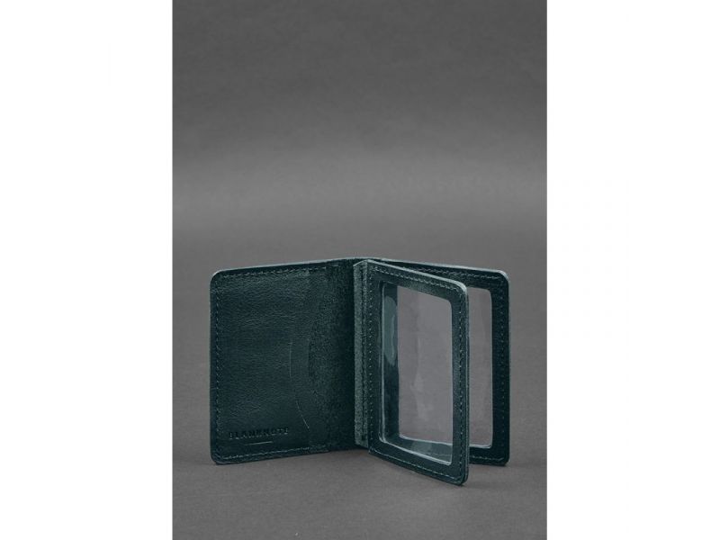 Кожаная обложка для водительского удостоверения, ID и пластиковых карт 2.0 зеленая, фото 2