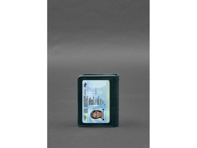Кожаная обложка для водительского удостоверения, ID и пластиковых карт 2.0 зеленая, фото 7