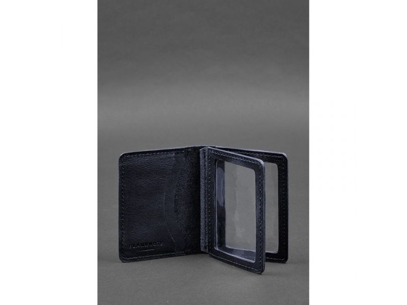 Кожаная обложка для водительского удостоверения, ID и пластиковых карт 2.0 синий, фото 2