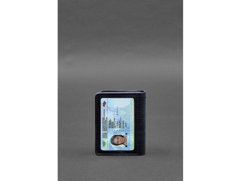 Кожаная обложка для водительского удостоверения, ID и пластиковых карт 2.0 синий, фото 7