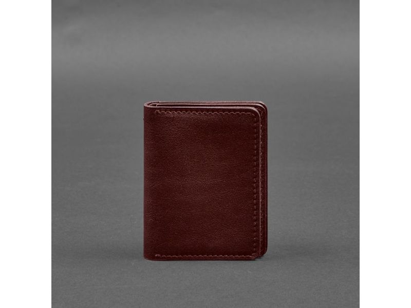 Кожаная обложка для водительского удостоверения, ID и пластиковых карт 2.0 бордовая, фото 8