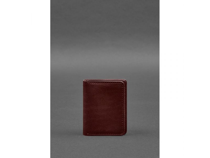 Кожаная обложка для водительского удостоверения, ID и пластиковых карт 2.0 бордовая, фото 1