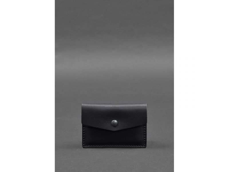 Кожаный кард-кейс 9.0 черный краст, фото 1