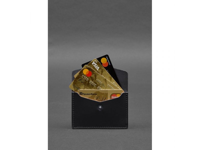 Кожаный кард-кейс 9.0 черный краст, фото 3