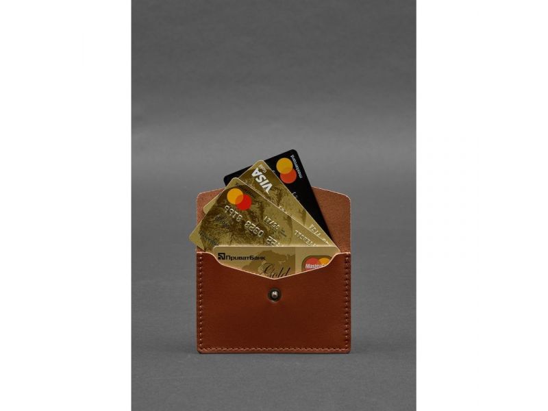 Кожаный кард-кейс 9.0 светло-коричневый краст, фото 3