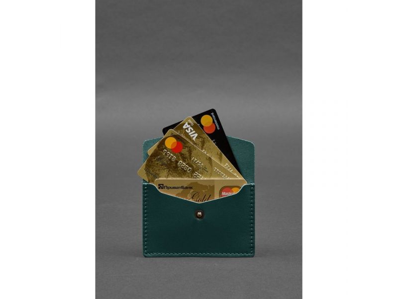 Кожаный кард-кейс 9.0 зеленый краст, фото 3