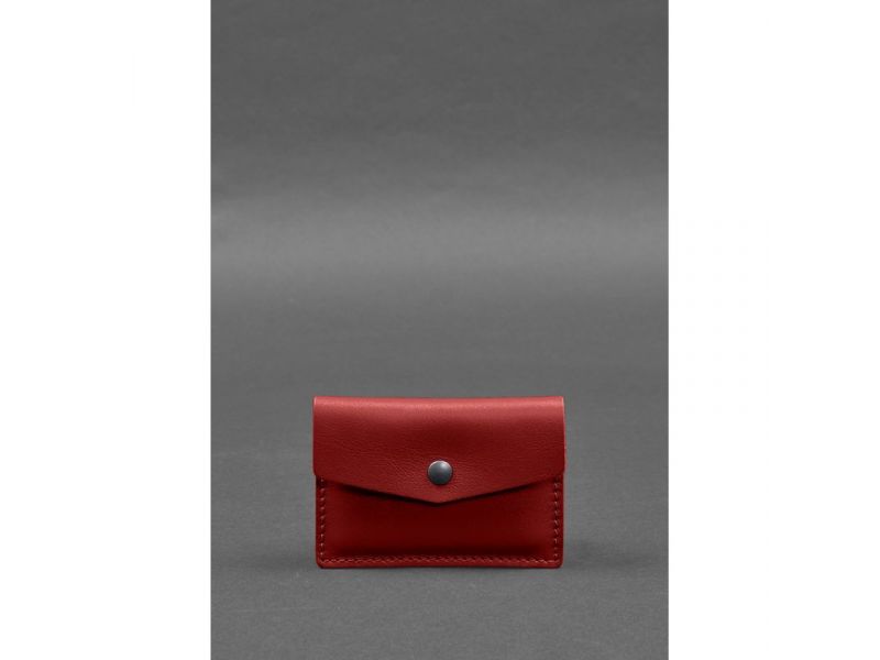 Кожаный кард-кейс 9.0 красный краст, фото 1