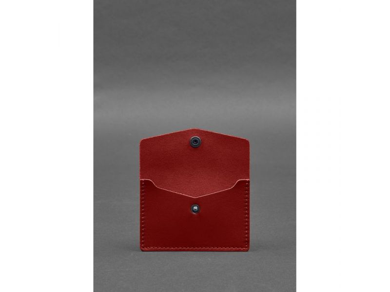 Кожаный кард-кейс 9.0 красный краст, фото 2