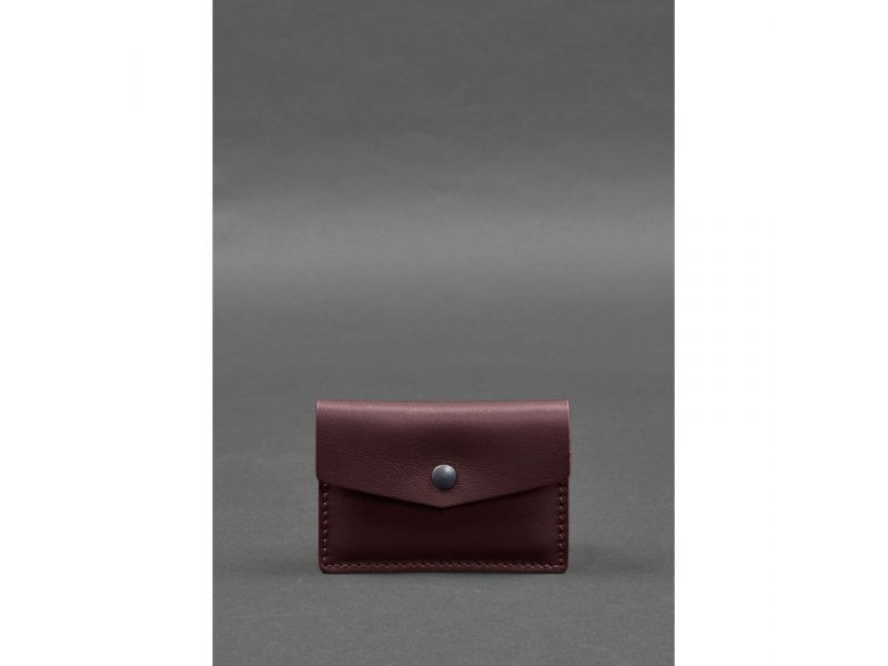 Кожаный кард-кейс 9.0 бордовый краст, фото 1