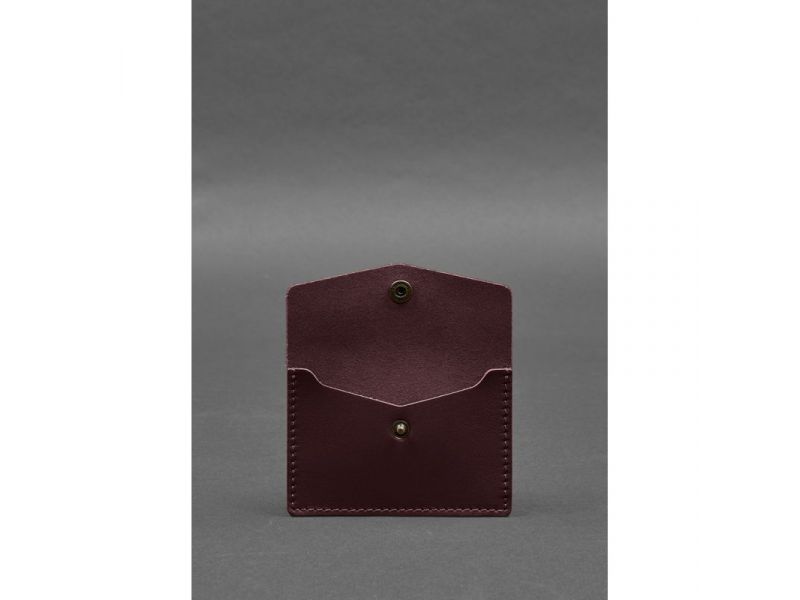 Кожаный кард-кейс 9.0 бордовый краст, фото 2