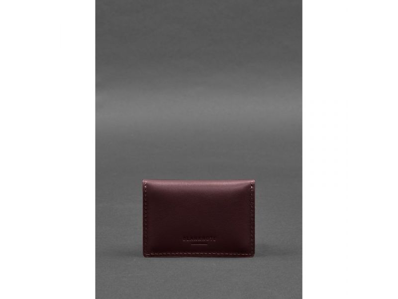 Кожаный кард-кейс 9.0 бордовый краст, фото 4