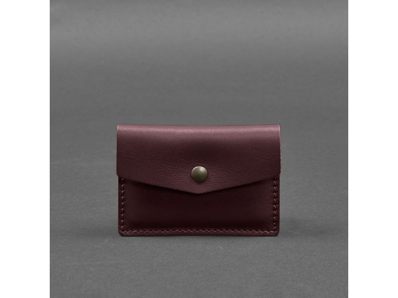 Кожаный кард-кейс 9.0 бордовый краст, фото 5