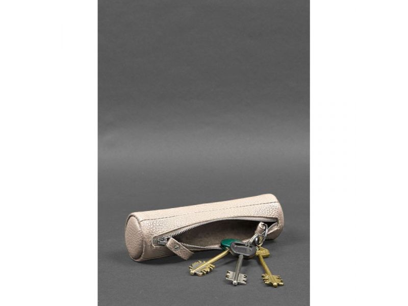 Женская кожаная ключница 3.1 Тубус XL светло-бежевая, фото 3