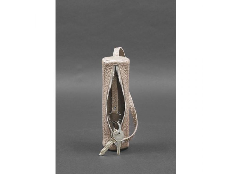 Женская кожаная ключница 3.1 Тубус XL светло-бежевая, фото 4