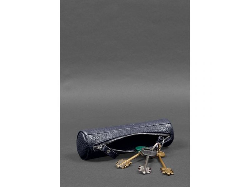 Кожаная ключница 3.1 Тубус XL Синяя, фото 5