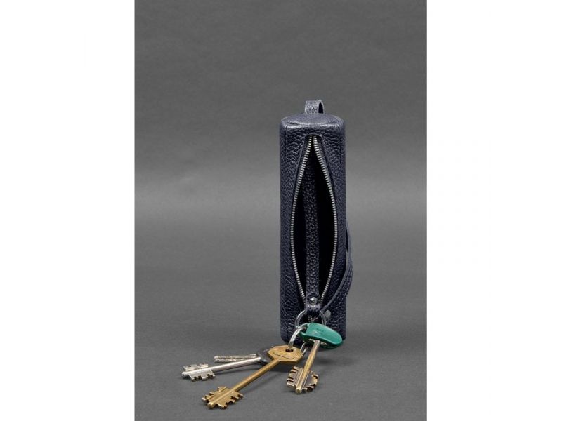 Кожаная ключница 3.1 Тубус XL Синяя, фото 2