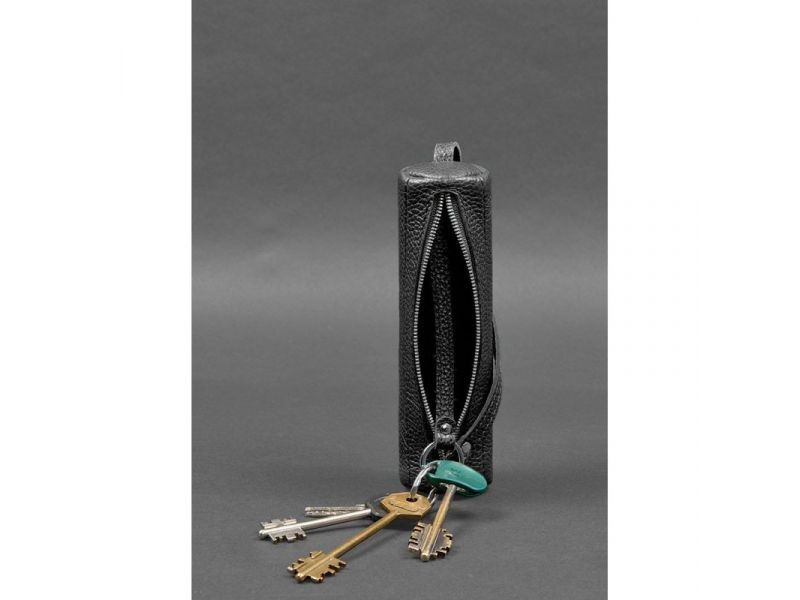 Кожаная ключница 3.1 Тубус XL черная, фото 2